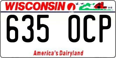 WI license plate 635OCP