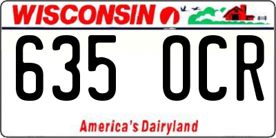 WI license plate 635OCR