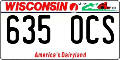 WI license plate 635OCS