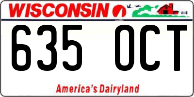 WI license plate 635OCT
