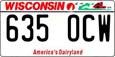 WI license plate 635OCW