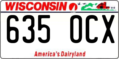 WI license plate 635OCX