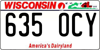 WI license plate 635OCY