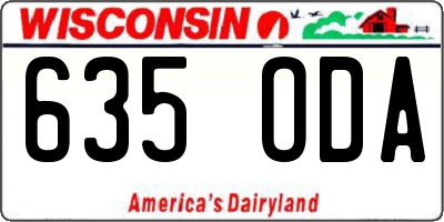 WI license plate 635ODA