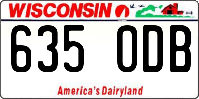 WI license plate 635ODB