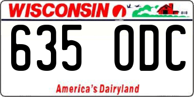 WI license plate 635ODC