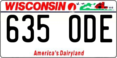 WI license plate 635ODE