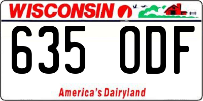 WI license plate 635ODF