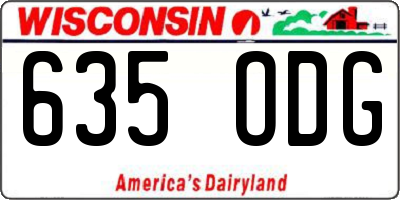 WI license plate 635ODG