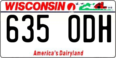 WI license plate 635ODH