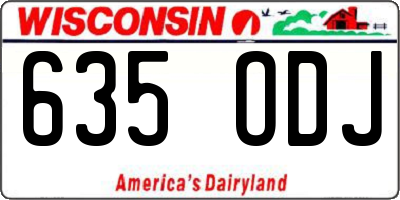 WI license plate 635ODJ