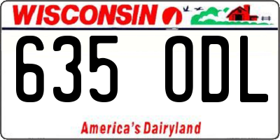 WI license plate 635ODL