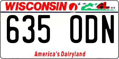 WI license plate 635ODN