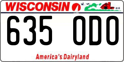 WI license plate 635ODO