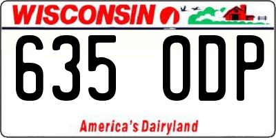 WI license plate 635ODP