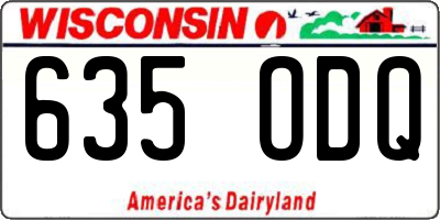 WI license plate 635ODQ