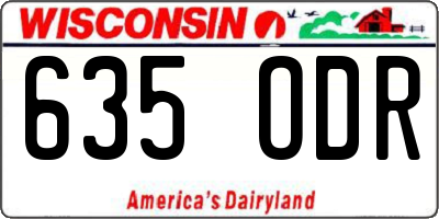 WI license plate 635ODR