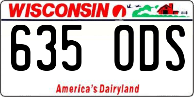 WI license plate 635ODS