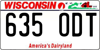 WI license plate 635ODT