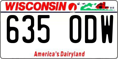WI license plate 635ODW