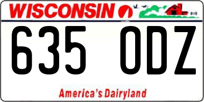 WI license plate 635ODZ