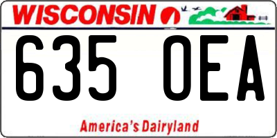 WI license plate 635OEA