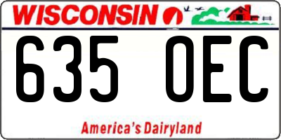 WI license plate 635OEC