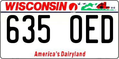 WI license plate 635OED