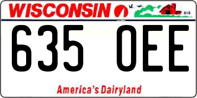 WI license plate 635OEE