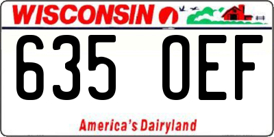 WI license plate 635OEF