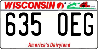 WI license plate 635OEG