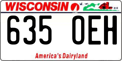 WI license plate 635OEH
