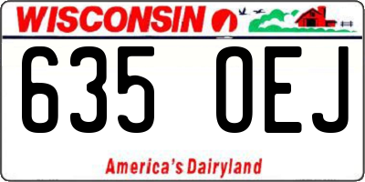 WI license plate 635OEJ