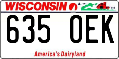 WI license plate 635OEK