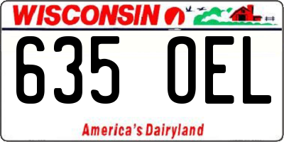 WI license plate 635OEL