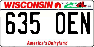 WI license plate 635OEN