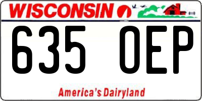 WI license plate 635OEP