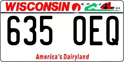 WI license plate 635OEQ