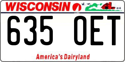 WI license plate 635OET