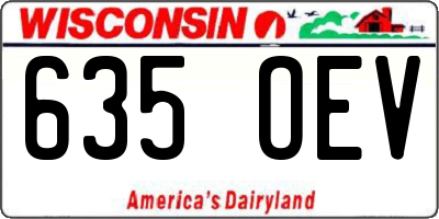 WI license plate 635OEV