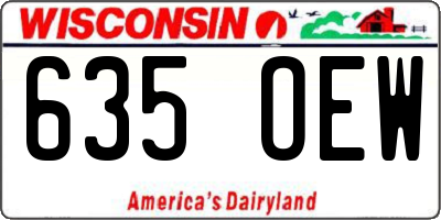 WI license plate 635OEW