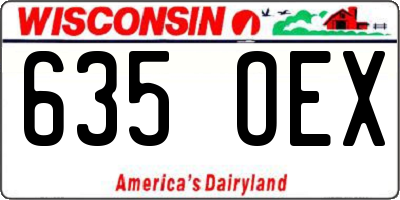 WI license plate 635OEX