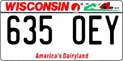 WI license plate 635OEY