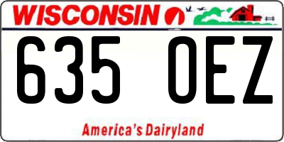 WI license plate 635OEZ