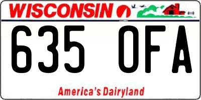 WI license plate 635OFA