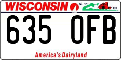 WI license plate 635OFB
