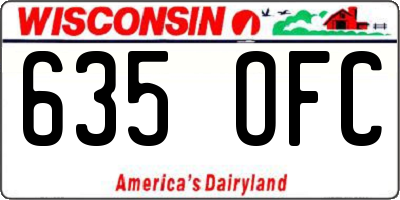 WI license plate 635OFC