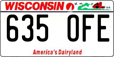 WI license plate 635OFE