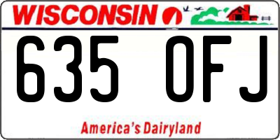 WI license plate 635OFJ