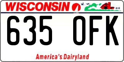 WI license plate 635OFK